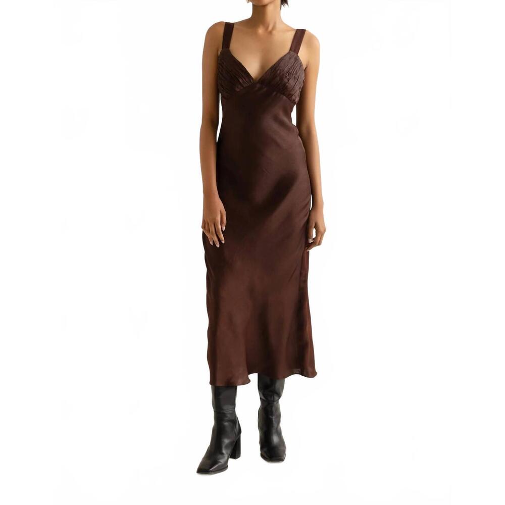 NEW SUMMER AWAY antalya midi dress in espresso